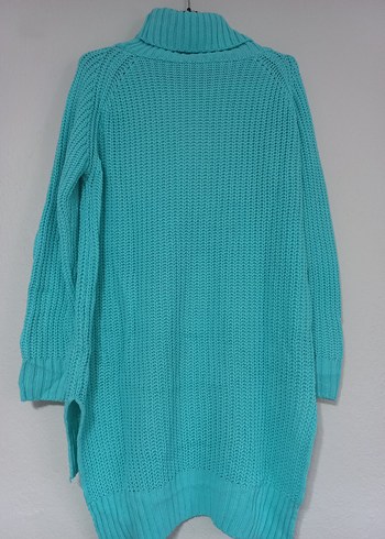 Turkuaz Bohem Uzun Kollu Balıkçı Yaka Örgü Kazak - Görsel 6