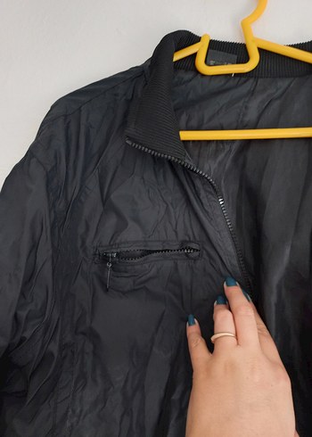 xl Beden Siyah Fermuarlı Erkek Streetwear Ceket