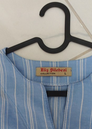 Mavi Keten V Yaka Kısa Kollu Erkek Gömlek - Görsel 4