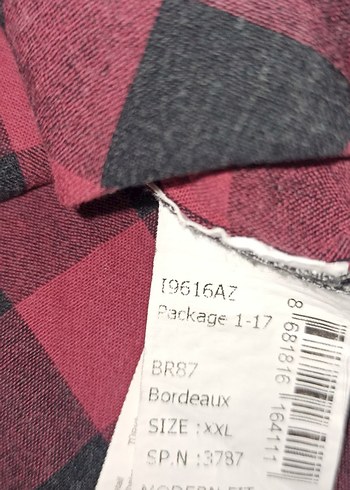 Bordo Kareli Uzun Kollu Erkek Gömlek - Görsel 4