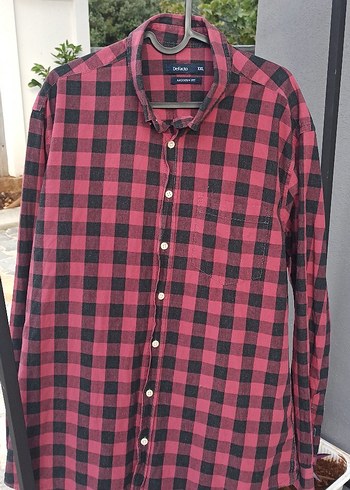 Bordo Kareli Uzun Kollu Erkek Gömlek - Görsel 2