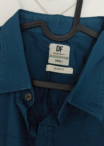 Erkek Mavi Keten Uzun Kollu Gömlek - Görsel 3