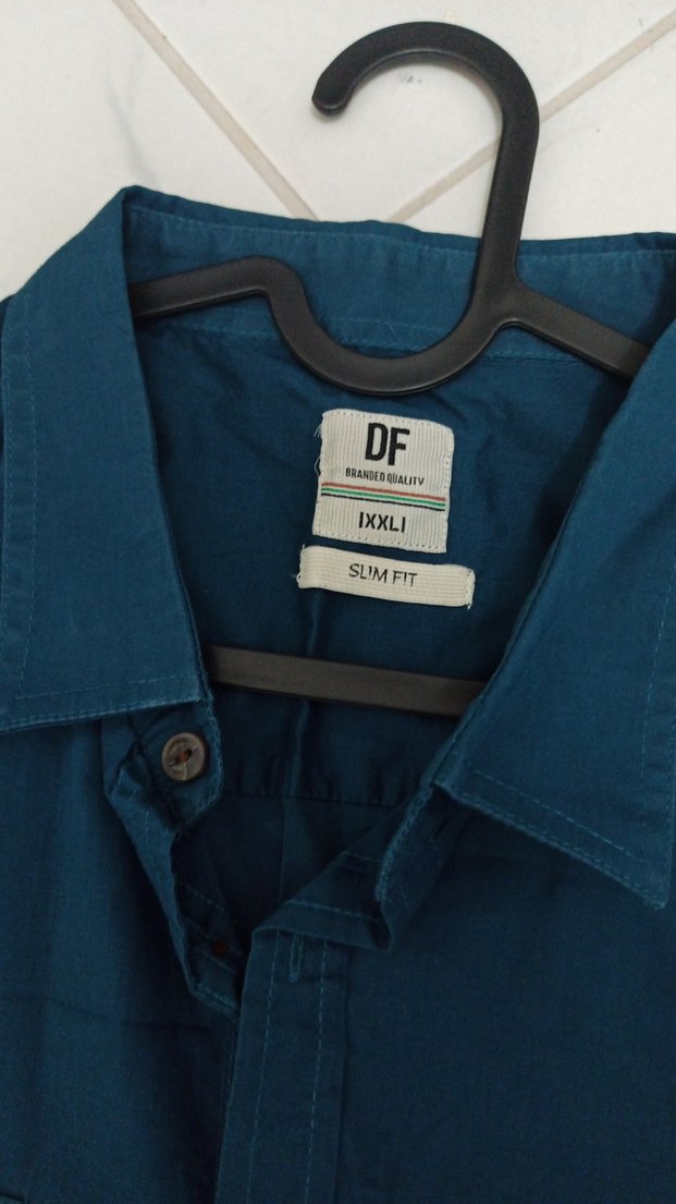 Erkek Mavi Keten Uzun Kollu Gömlek - Görsel 3