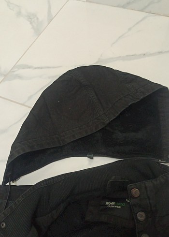 Düğmeli Siyah Erkek KabanCeket - Görsel 5