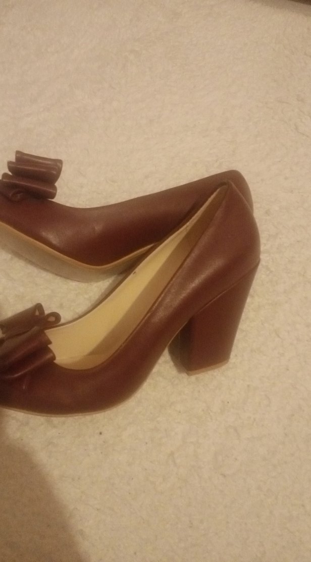 Klasik Fiyonklu Bej Dolgu Topuklu Kadın Stiletto - Görsel 2