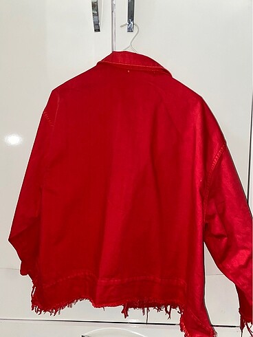 m Beden kırmızı Renk Kırmızı oversize kot ceket
