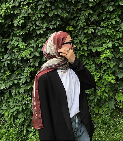 Gül desen bambu şal