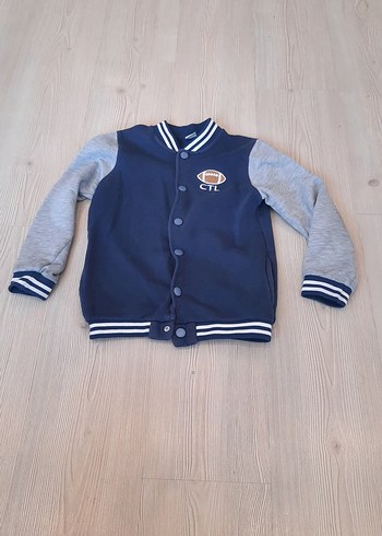 Gri Erkek Çocuk Düğmeli Sweatshirt