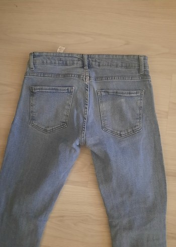 38 Beden gri Renk Gri Kadın Denim Regular Fit Pantolon