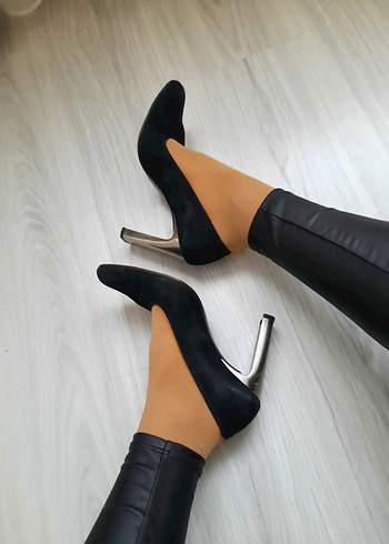 37 Beden siyah Renk Siyah Süet Stiletto Topuklu Kadın Ayakkabı
