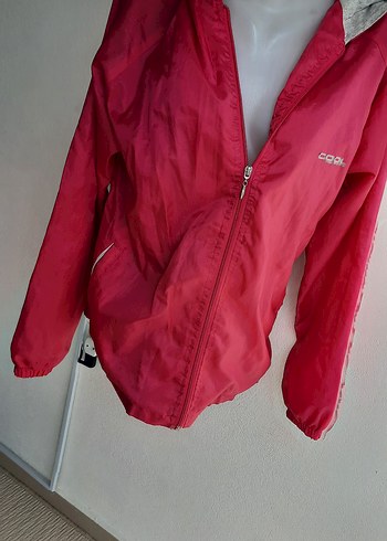 Pembe Kapüşonlu Fermuarlı Kadın Ceket - Görsel 2