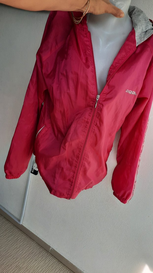 Pembe Kapüşonlu Fermuarlı Kadın Ceket - Görsel 2