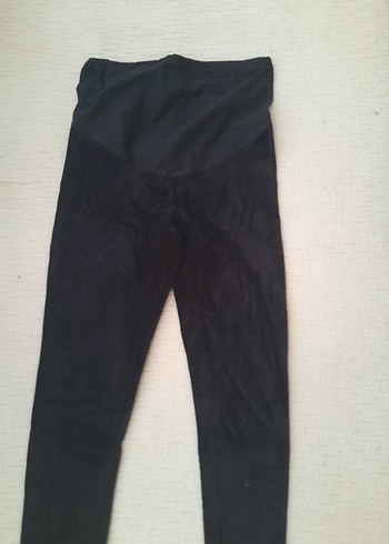 Siyah Süet Kadın Tayt hamile kadife - Görsel 3