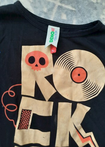 Kız Çocuk Siyah Rock Punk Baskılı Uzun Kollu Tişört - Görsel 3