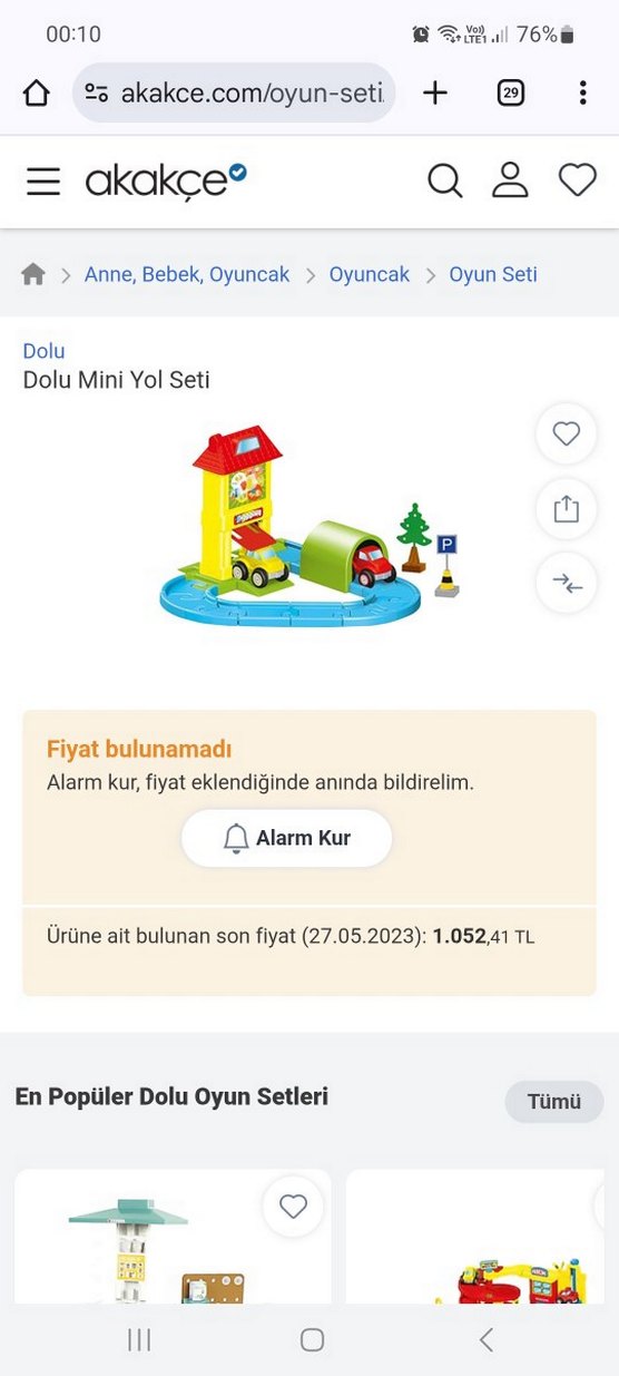 Dolu Mini Yol Seti 24 Parça Renkli Oyuncak - Görsel 2