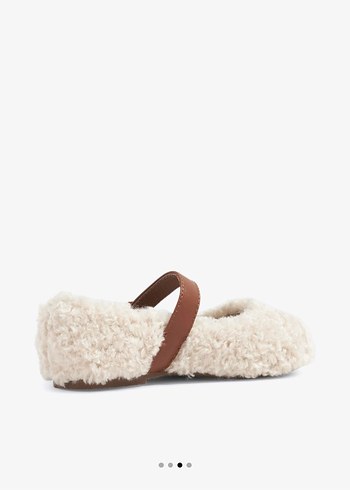 Bej Kürklü Kadın Yün Babet - Görsel 2