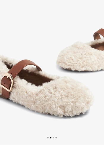 Bej Kürklü Kadın Yün Babet - Görsel 3