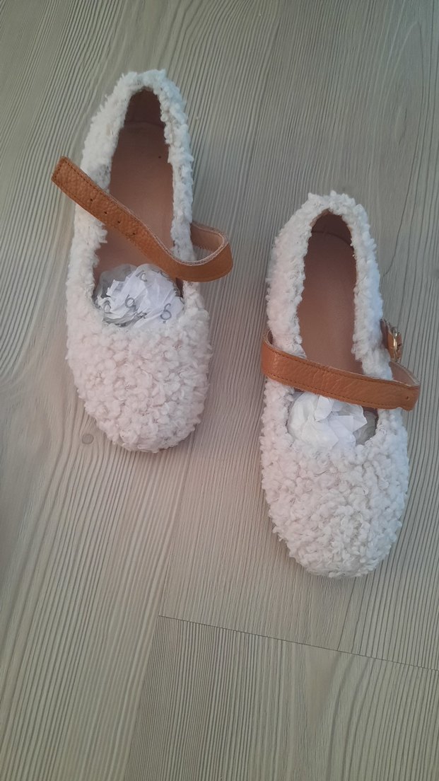 Bej Kürklü Kadın Yün Babet - Görsel 5