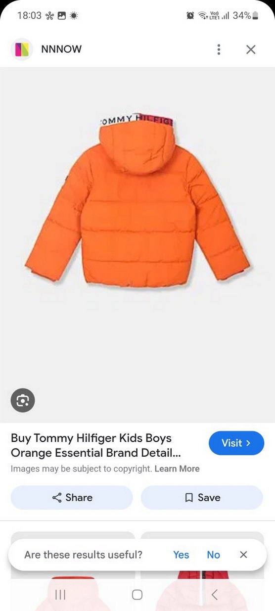 Tommy Hilfiger Turuncu Kapüşonlu Erkek Çocuk Mont - Görsel 2