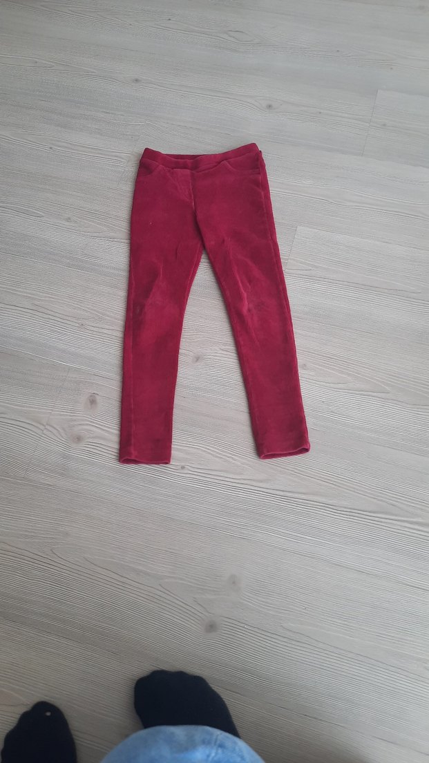 Bordo Kadife Kız Tayt - Görsel 3