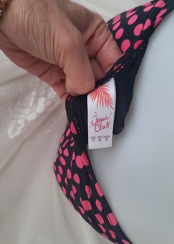 Puantiyeli Fiyonk Detaylı Mini Bikini - Görsel 3