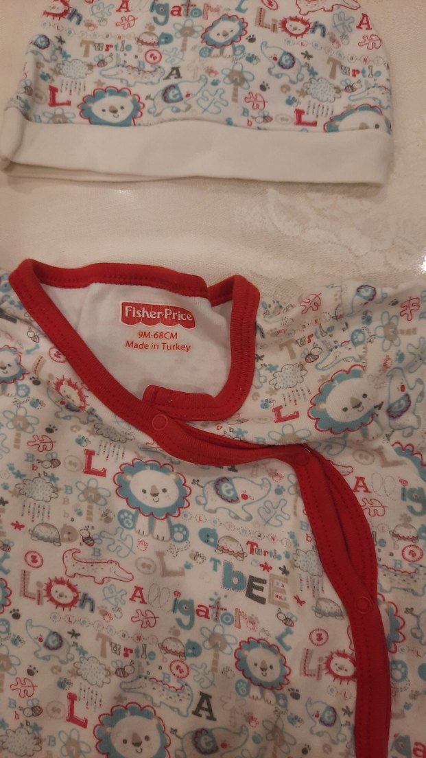 Bebek Erkek Hastane Kıyafeti Seti, Renkli Baskılı - Görsel 3