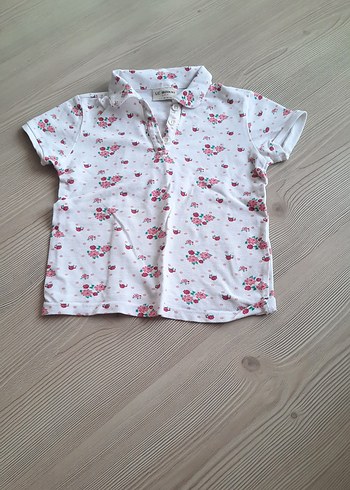 Çiçek Desenli Kız Çocuk Beyaz Gömlek - Görsel 2