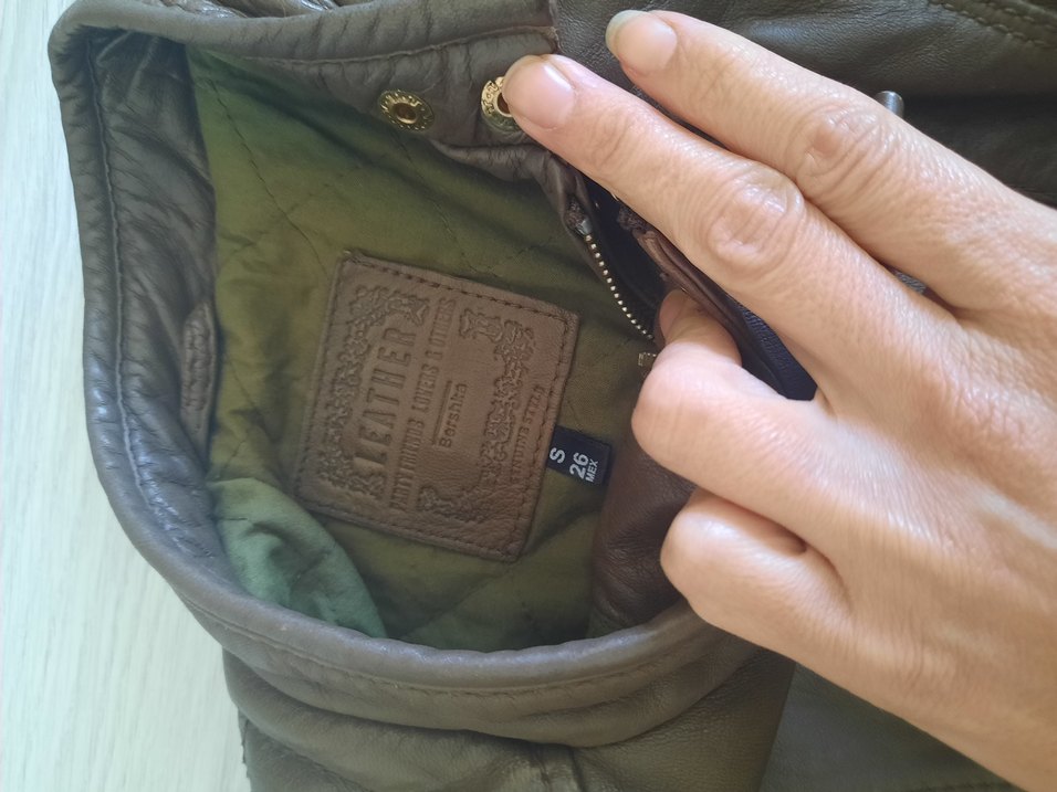 Kahverengi Deri Biker Ceket - Görsel 3