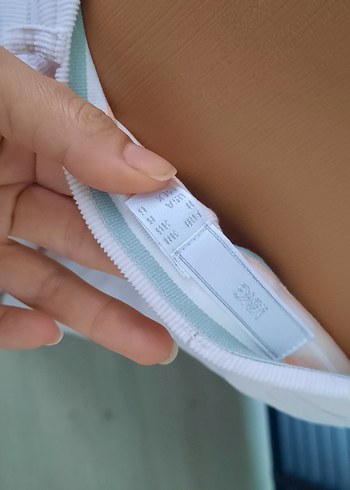 Düğmeli Beyaz Kadife Kadın Pantolon - Görsel 2