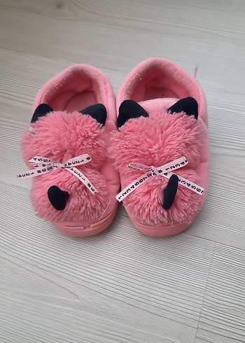 Kızlar için Pembe Leopar Desenli Kürklü Terlik - Görsel 2