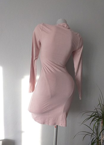 Pembe Midi Kadın Triko Elbise - Görsel 3