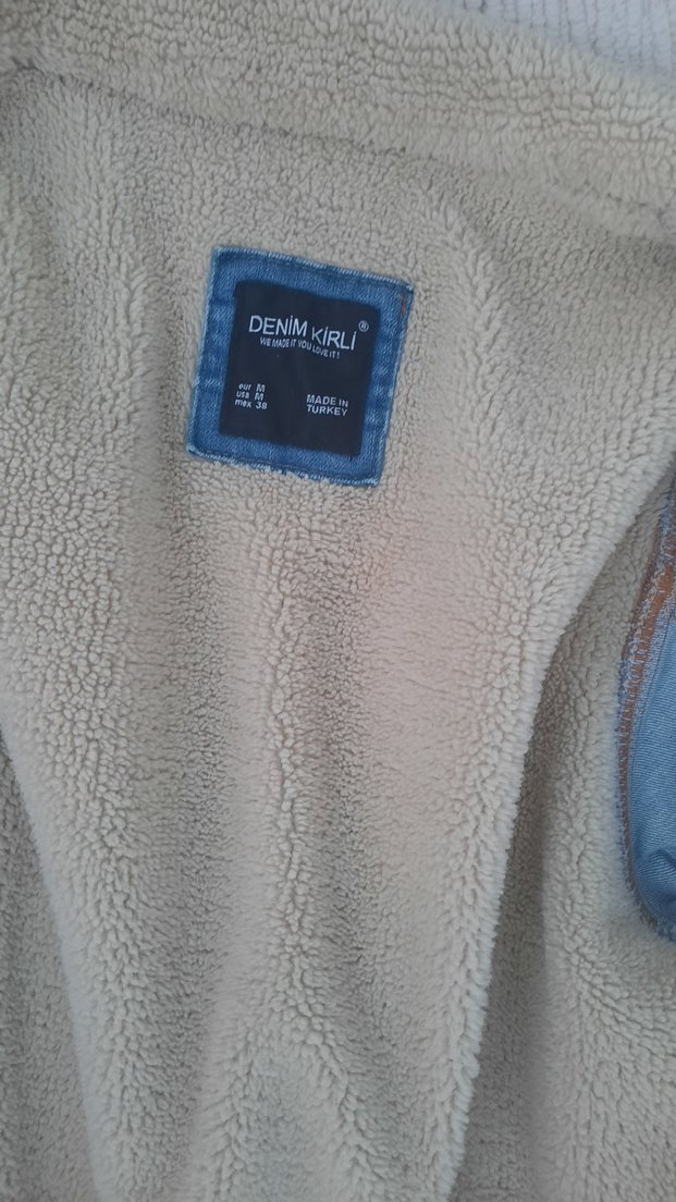 Kadın Mavi Kürklü Fit Kesim Denim Ceket - Görsel 4