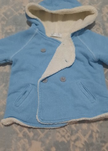 Mavi Kapüşonlu Erkek Çocuk Kaban - Görsel 4