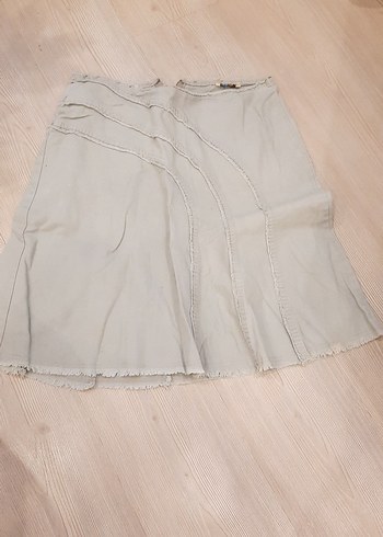 Robin Bej Keten Mini Etek