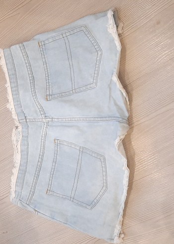 36 Beden mavi Renk Nakışlı Mavi Kız Kot Şort