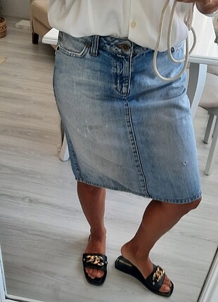 Mavi Jeans Kot Jean etek midi spor