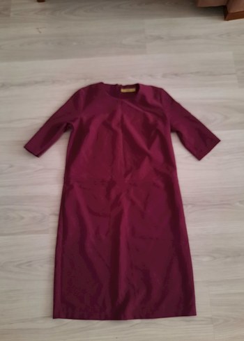 Mor V Yakalı Midi Hamile Elbisesi - Görsel 16