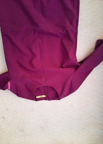 Mor V Yakalı Midi Hamile Elbisesi - Görsel 18