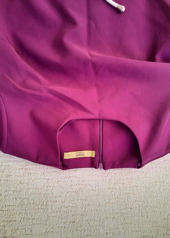 Mor V Yakalı Midi Hamile Elbisesi - Görsel 19