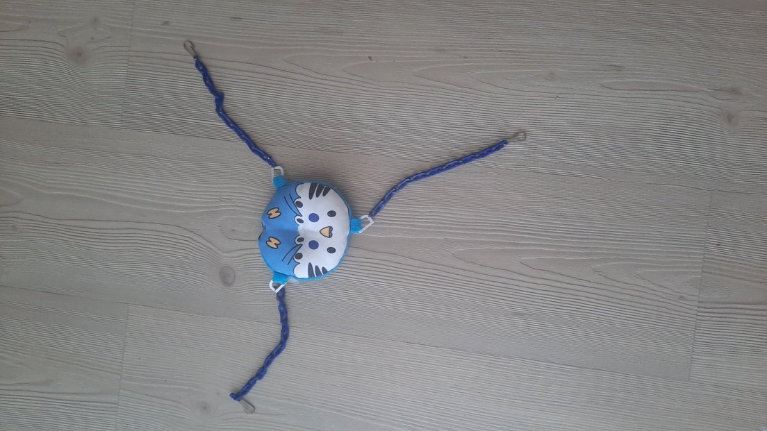 Renkli Mavi Kedi Desenli Tasma - Görsel 2