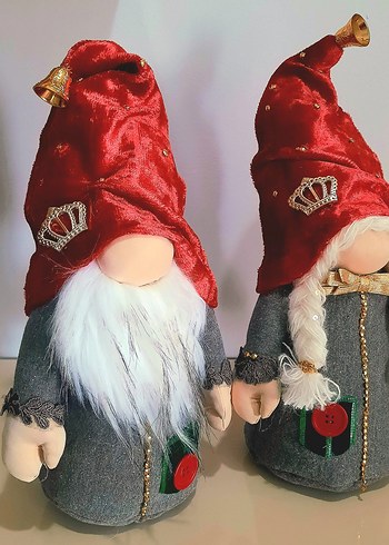 Beden ikili şans cucesi gnome raf dekor seti