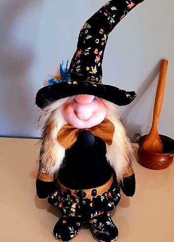  Beden siyah Renk Raf dekor cadi şans cucesi gnome 