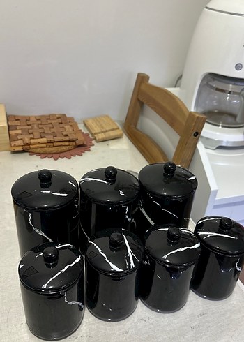 Karaca Mermer Desenli Mutfak Saklama Kavanozları