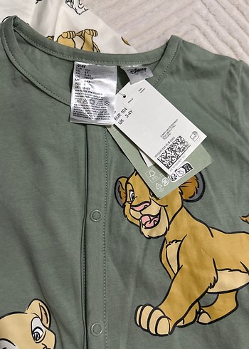 3 Yaş Beden yeşil Renk H&M Bebek Erkek Düğmeli Uzun Kollu Tulum