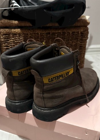 39 Beden Caterpillar Kahverengi Süet Kadın Botlar, Dolgu Topuklu