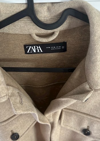 xl Beden Zara Bej Kadın Kemerli Midi Yün Kaban