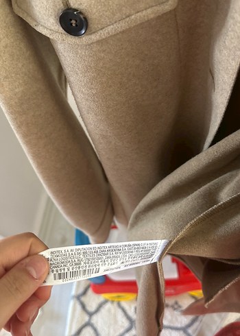 xl Beden camel Renk Zara Bej Kadın Kemerli Midi Yün Kaban