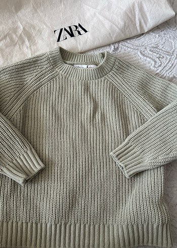 Zara mint yeşili erkek çocuk Örgü Kazak - Görsel 2