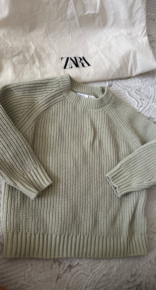 Zara mint yeşili erkek çocuk Örgü Kazak - Görsel 4