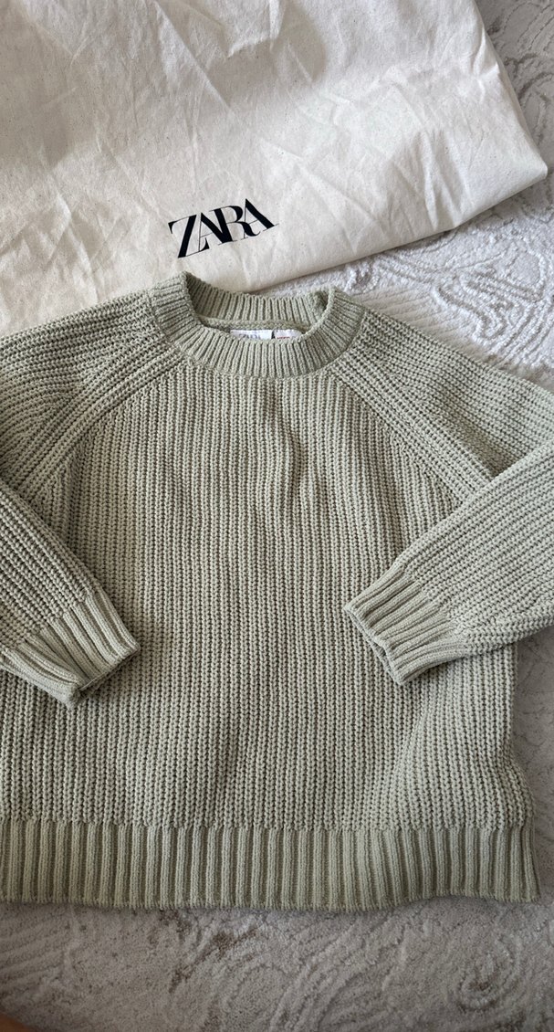 Zara mint yeşili erkek çocuk Örgü Kazak - Görsel 2